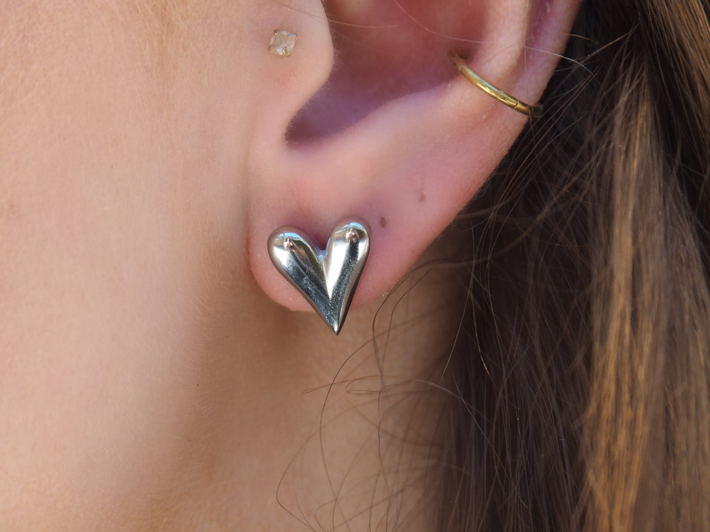 St Valentine Studs Silver