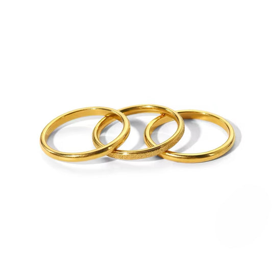 Staple Stackable Rings - Textured finish