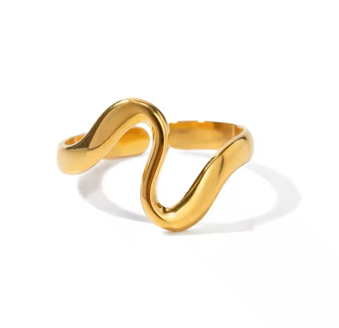 Gold Ocean Wave Ring