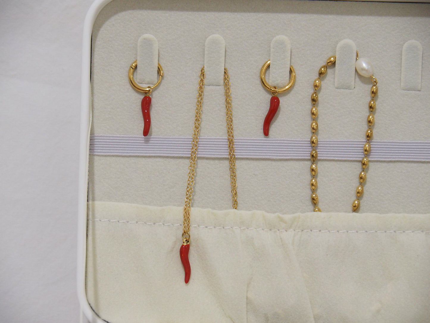 Gold Cornicello Hoops