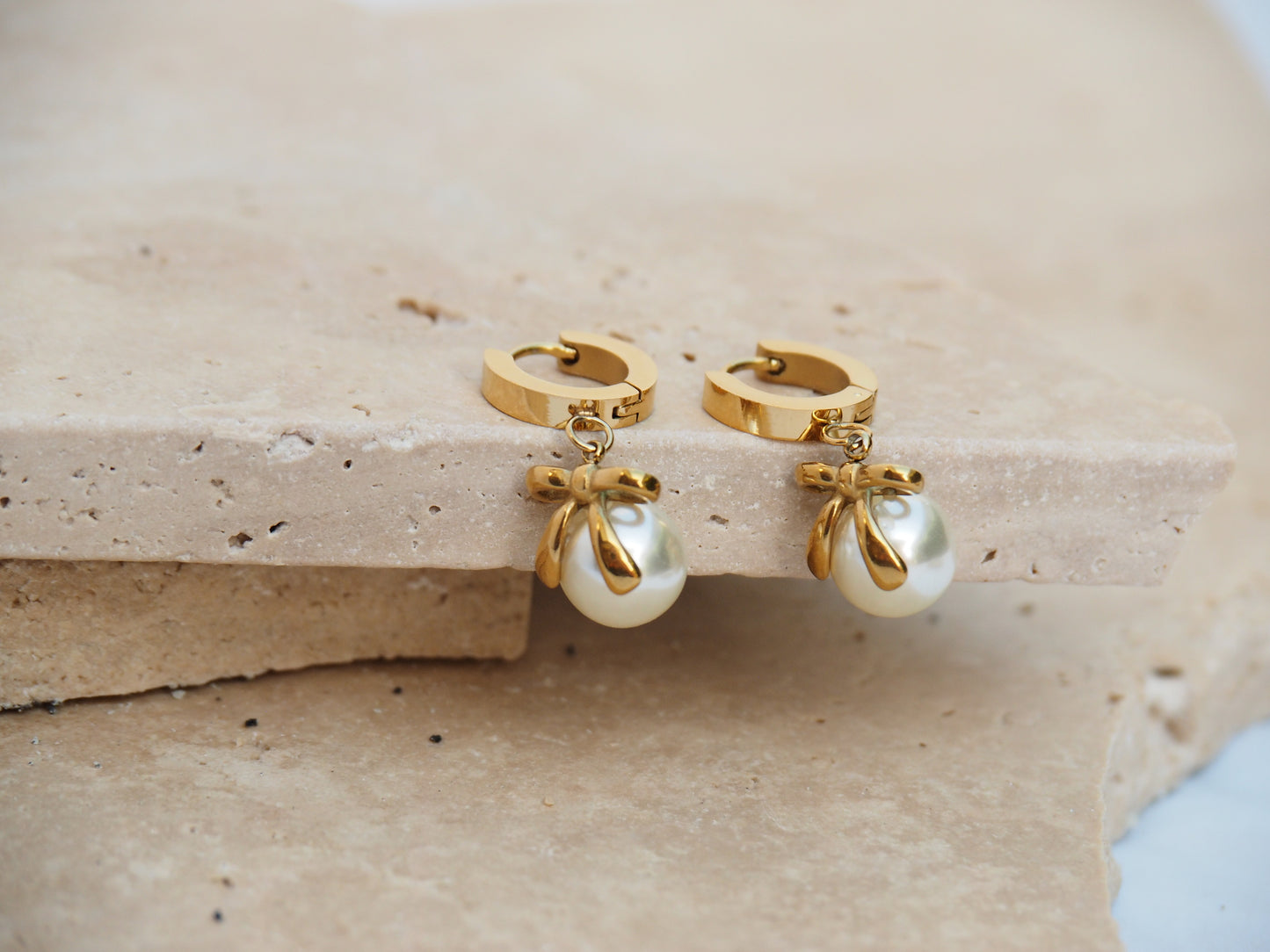 Twinkling Bow Drop Earrings