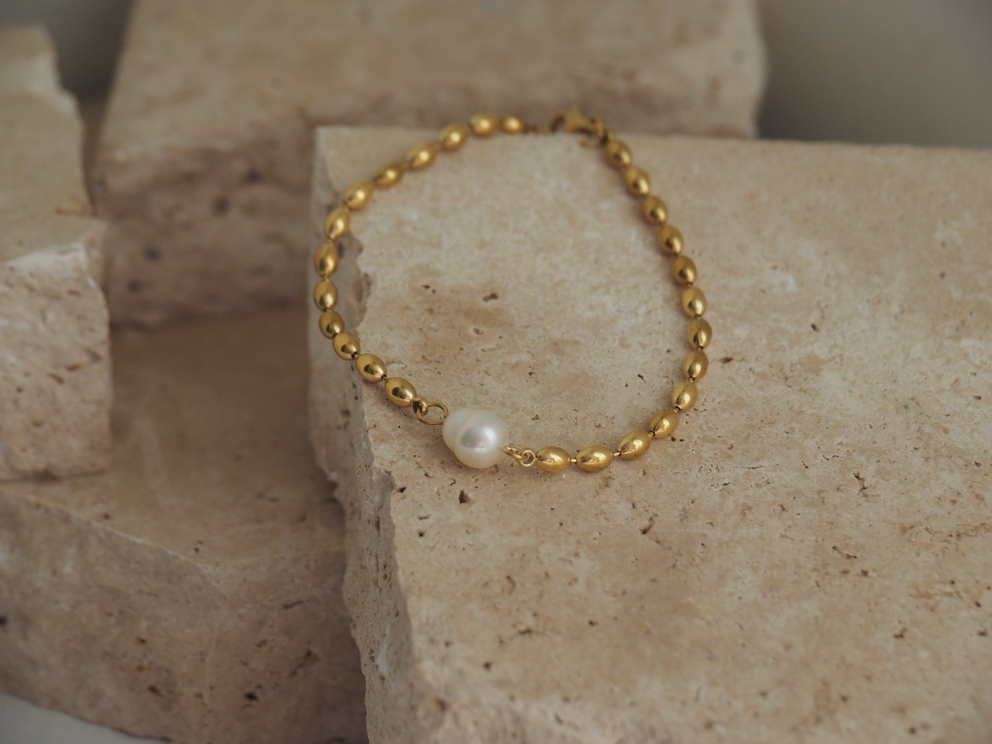 Golden Grace Pearl Bracelet