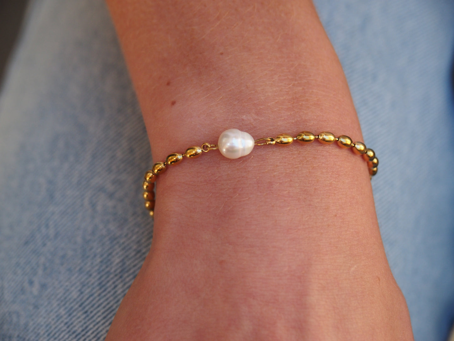 Golden Grace Pearl Bracelet