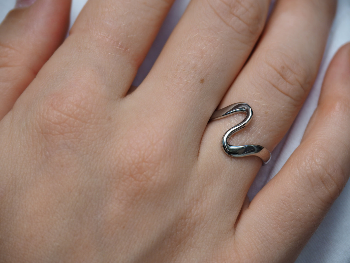 Silver Ocean Wave Ring