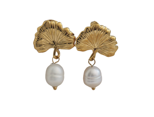 Gilded Leaf Pearl Drops